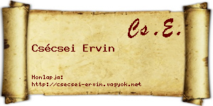 Csécsei Ervin névjegykártya